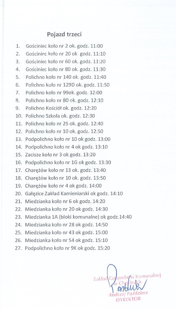 Harmonogram dowożenia 25 września 2026 r. przedpołudnie Strona 2