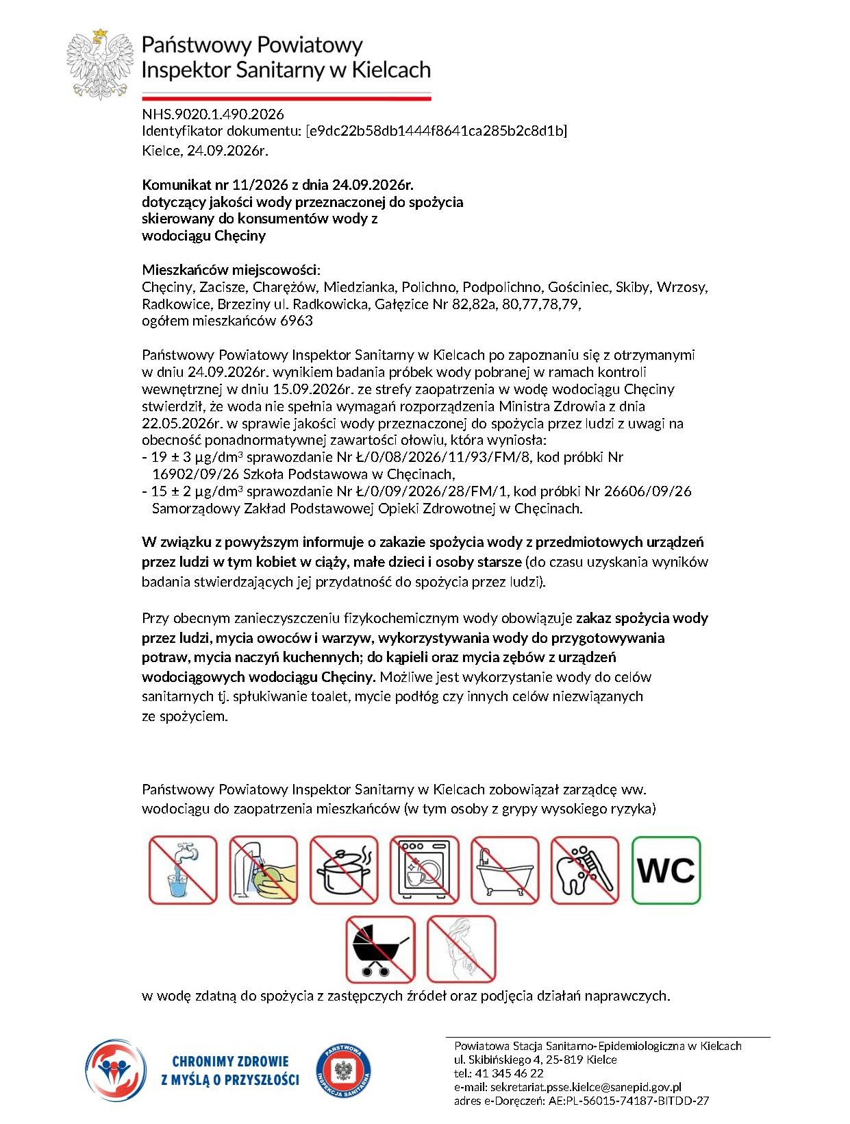 Komunikat wod. Chęciny Strona 1